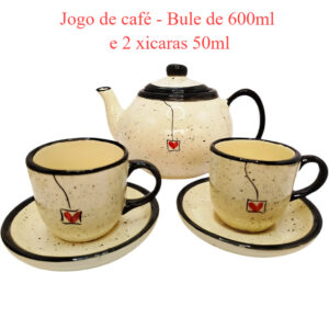 Jogo de café Bule Caneca Xícara Pires Café Chaleira Chá Decorado Jogo de chá em cerâmica
