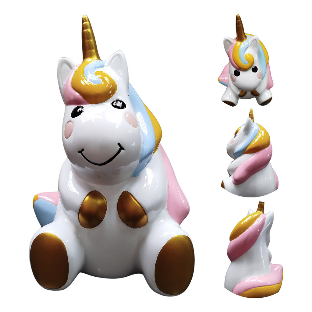 Unicórnio Em Cerâmica Decoração Artigos de Festa Quarto Infantil Cenário