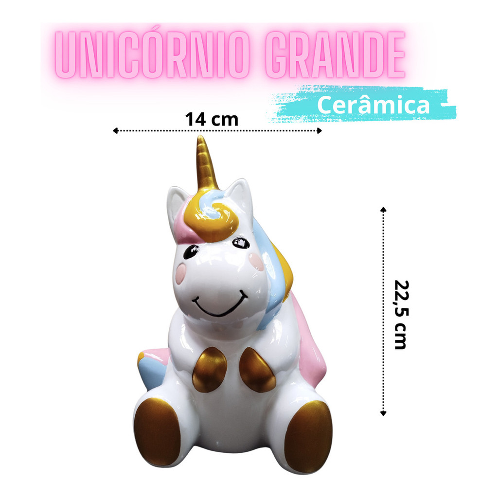 Unicórnio Em Cerâmica Decoração Artigos de Festa Quarto Infantil Cenário - Imagem 3