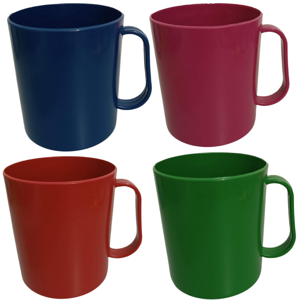 Kit C/10 Canecas Escolares 400ml Copo Colorido ideal para Leite Suco Água Plastico PP - Imagem 2