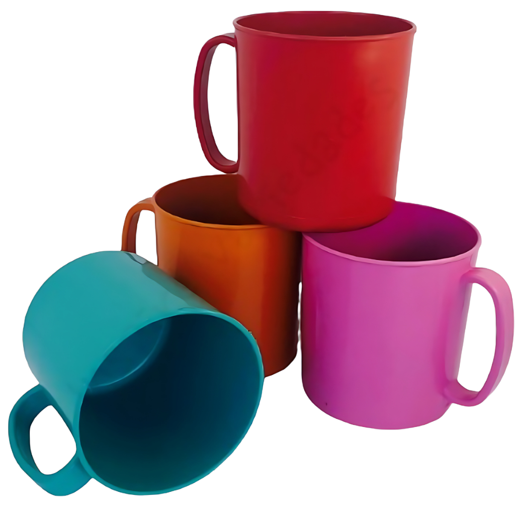 Kit C/10 Canecas Escolares 400ml Copo Colorido ideal para Leite Suco Água Plastico PP - Imagem 4