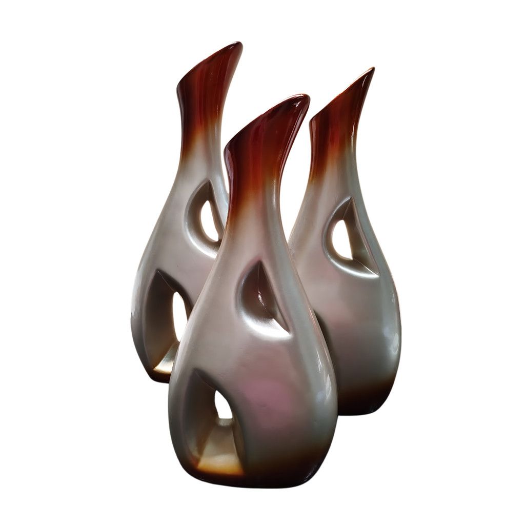 Conjunto 3 Vasos em Cerâmica Grande Turka Turca Tamanhos P M e G - Imagem 5