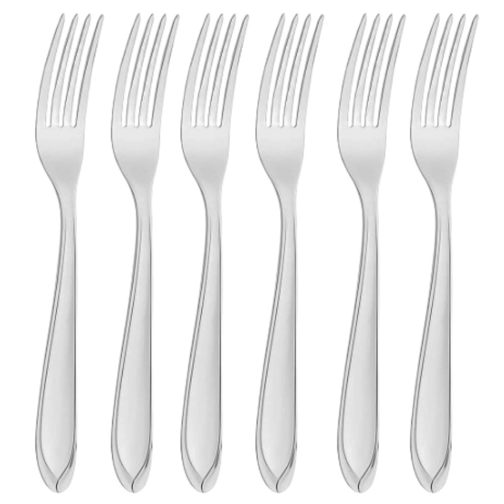 Kit com 6 Garfos de jantar de Mesa feitos em Inox ideal para festas Restaurante Buffet Talheres