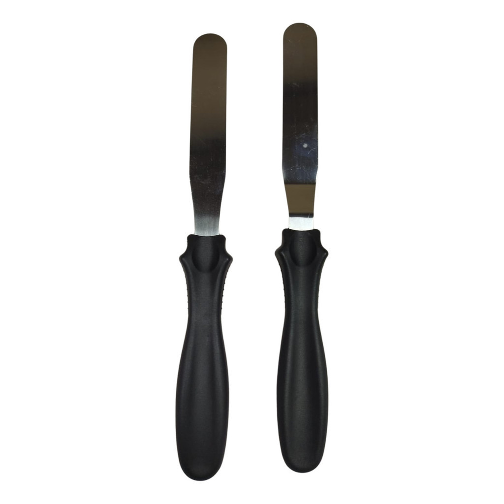 Kit Com 2 Espátulas Em Aço Inox Para Confeitaria Qualidade - Imagem 3