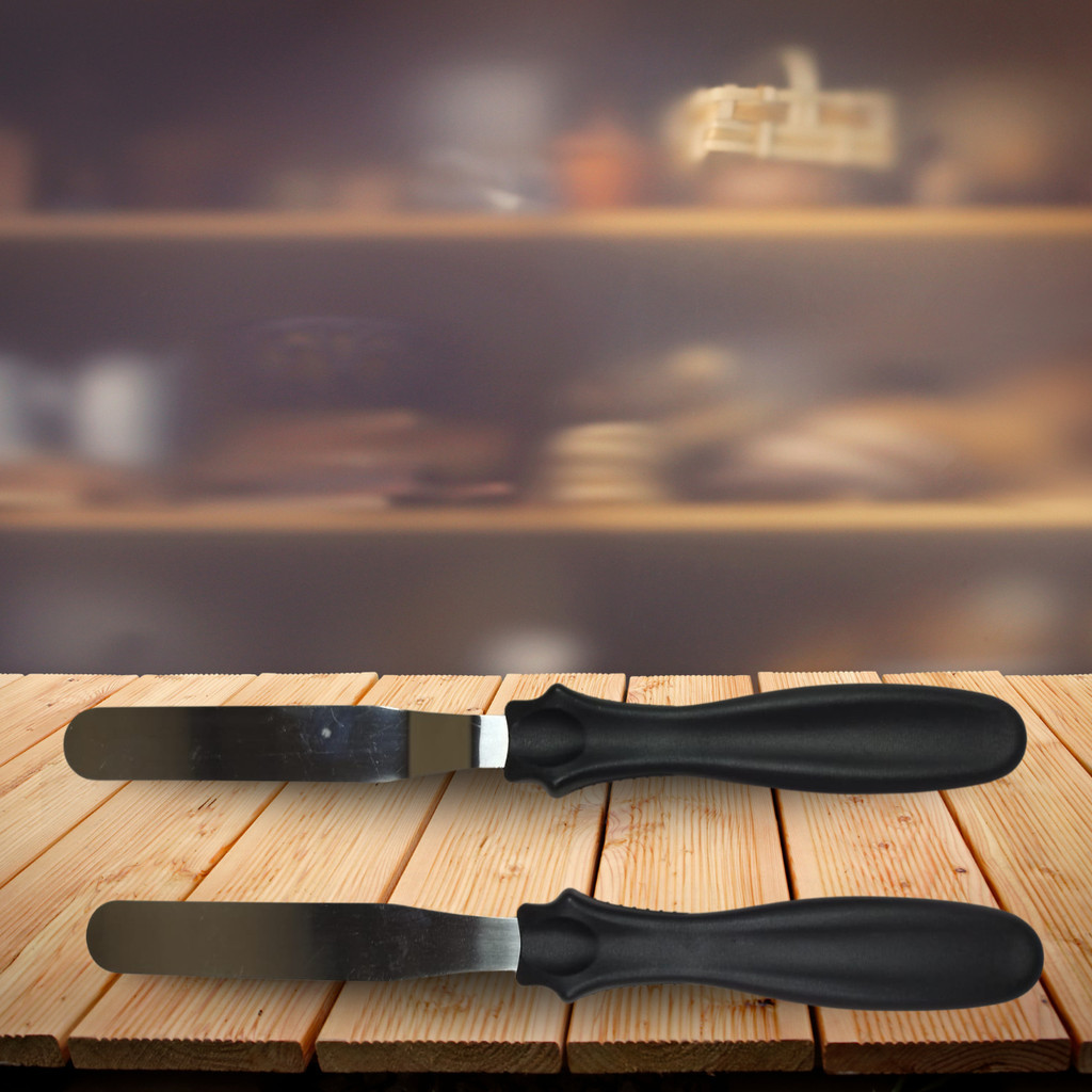 Kit Com 2 Espátulas Em Aço Inox Para Confeitaria Qualidade - Imagem 5