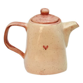 Chaleira Com Tampa Rosa Coração Bule De Café Cerâmica 1,2ML Pintado a mão