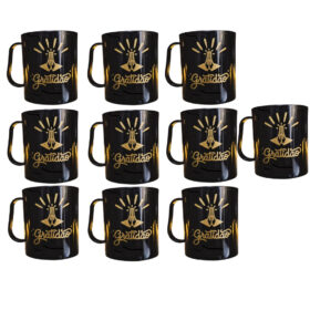 Kit C/10 Canecas Gratidão Preta Plástico Lembrancinhas Igreja Presente 400ML