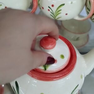 Lindo Bule Chaleira com tampa em Cerâmica Pintado a Mão 600ml Diversas cores Decoração