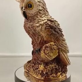 Estátua de Coruja em Gesso 18cm para Decoração