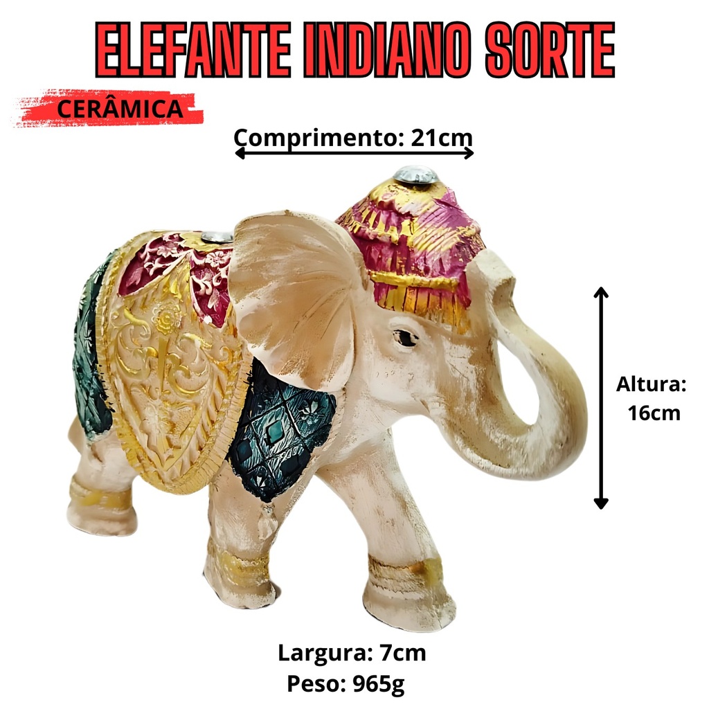 Elefante Indiano da Sorte Enfeite Decorativo - Imagem 3