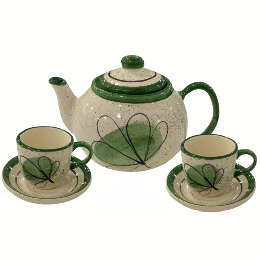 Conjunto de Café Bule Caneca Xícaras Pires Café Chaleira Chá Decorado Presente - Imagem 5