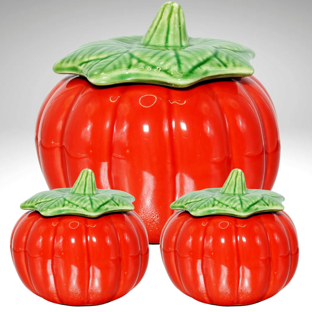 Trio De Mini Potes Moranga Moranguinha Abóbora Finger Food Mesa Posta Cerâmica - Imagem 2