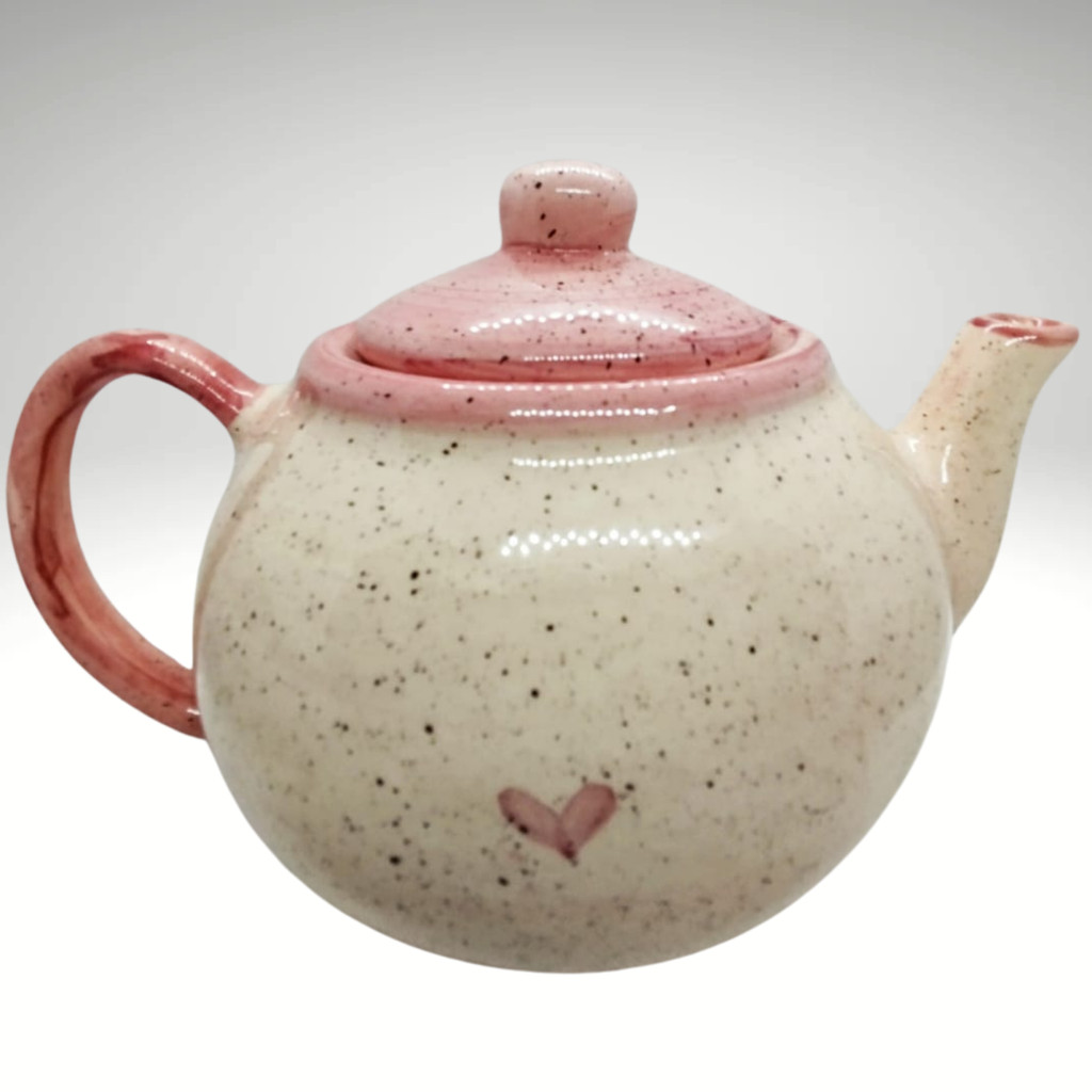 Bule para café ou chá feito em cerâmica de 600ml pintado a mão com tampa - Imagem 2