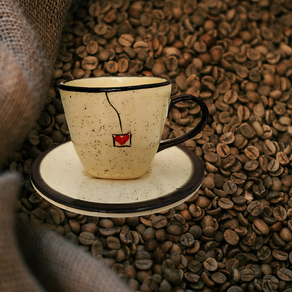 Lindas Xícaras de Café Cafezinho de 200ml com Pires Cerâmica Louça - Imagem 2