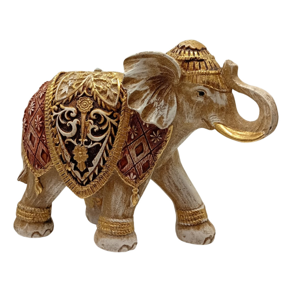 Elefante Estrelinha Da Sorte Enfeite Decorativo Gesso 14cm - Imagem 5