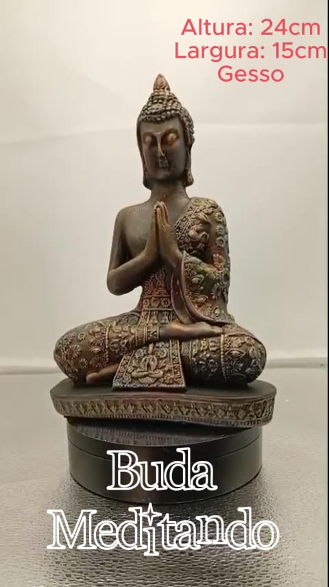 Estátua Buda Tibetano Hindu Sidarta 23cm Cobre Decoração