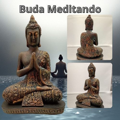 Estátua Buda Tibetano Hindu Sidarta 23cm Cobre Decoração - Imagem 2