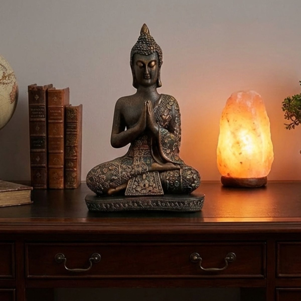 Estátua Buda Tibetano Hindu Sidarta 23cm Cobre Decoração - Imagem 4