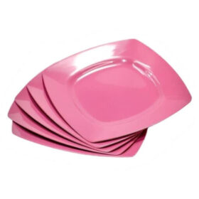 Kit 10 Pratos Quadrado Jantar 22 Cm Plástico Refeição