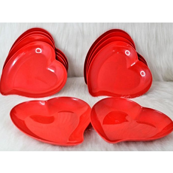 Lindo Kit 5 peças Prato Sobremesa Pires Coração