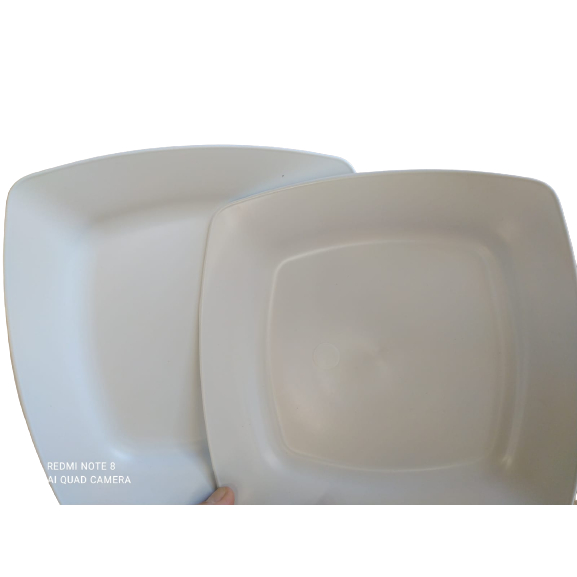 Lindo Kit com 20 Pratos Quadrado Plástico Colorido Resistentes 20cm Jantar Refeição Prato Festa - Imagem 4