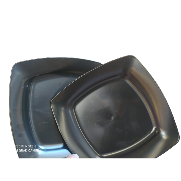 Lindo Kit com 20 Pratos Quadrado Plástico Colorido Resistentes 20cm Jantar Refeição Prato Festa - Imagem 5