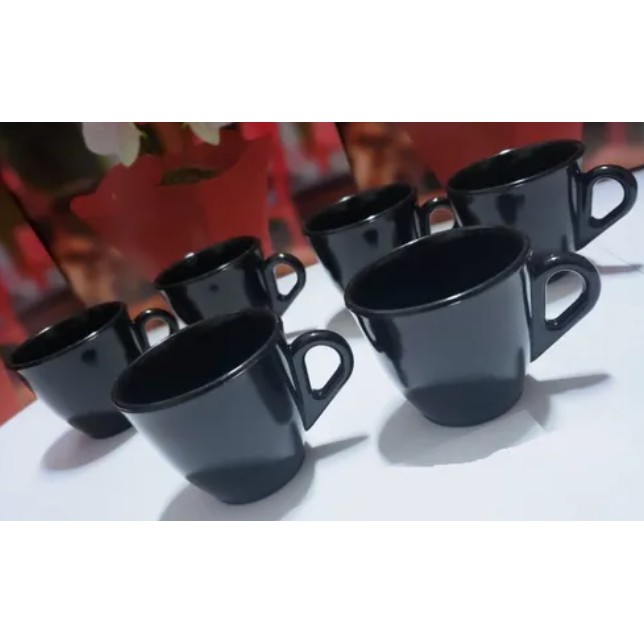 Jogo kit com 6 Xícaras Pequenas Café 60ml Cafézinho Plástico/Acrílico Cores Candy - Imagem 4