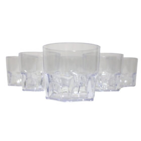 Kit com 100 copos de Whisky Acrilico para Festas Bebida Boteco 250ml