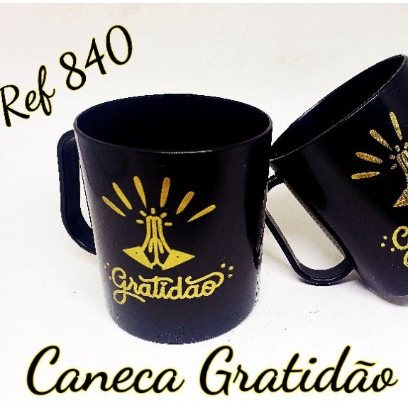 Caneca Plastica Gratidão kit com 20 unidades 400ml