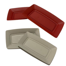 Kit 50 Petisqueiras Bandeja 29cm Plástico Prato Retangular para Pastel ideal para festas eventos