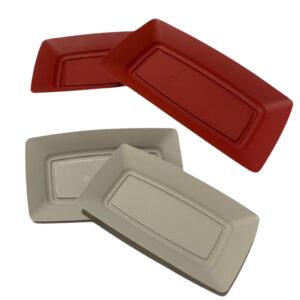 Kit 50 Petisqueiras Bandeja 29cm Plástico Prato Retangular para Pastel ideal para festas eventos