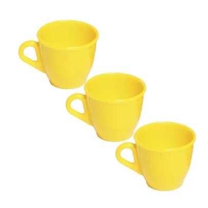 Jogo kit com 6 Xícaras Pequenas Café 60ml Cafézinho Plástico/Acrílico Cores Candy - Imagem 5