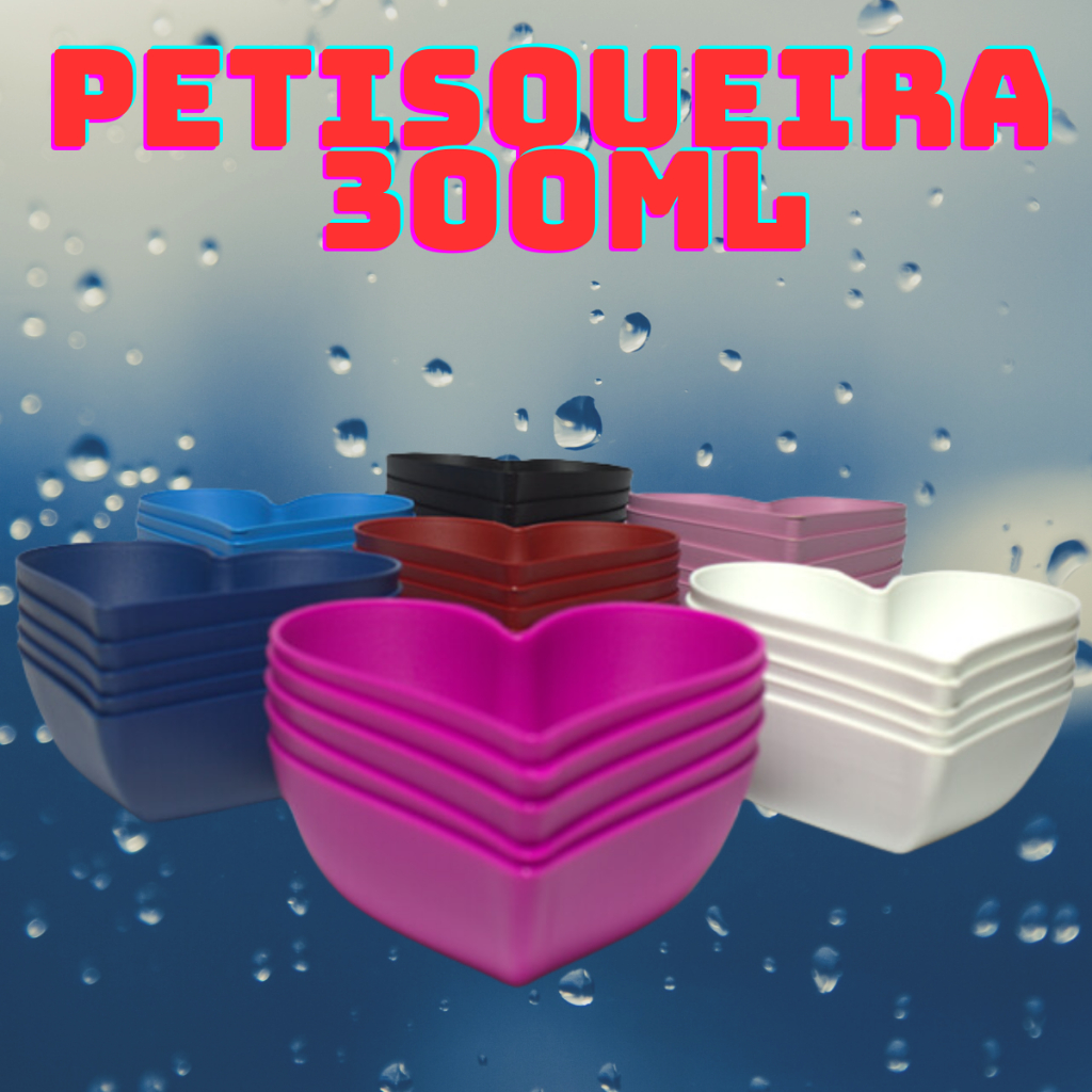 Kit de Petisqueira Coração Com 5 ou 10 Unidades Vermelha ou Sortidas Pote Sobremesa bowl 300ml. - Imagem 2