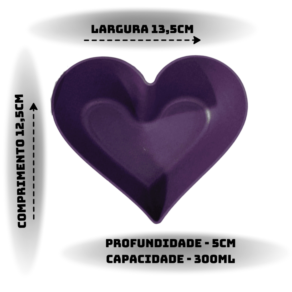 Kit de Petisqueira Coração Com 5 ou 10 Unidades Vermelha ou Sortidas Pote Sobremesa bowl 300ml. - Imagem 4