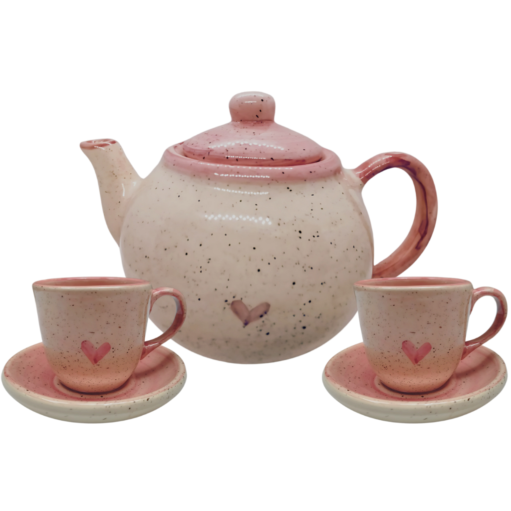 Jogo de xicaras para cafe com Bule e pires jogo de chá Decorado Presente - Imagem 5