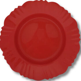 KIT 10 PRATOS FUNDOS PLASTICO REFEIÇÃO PETALA VERMELHO
