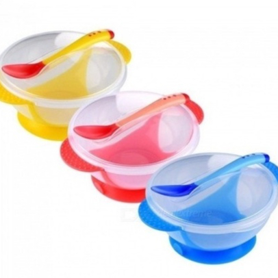 Pratinho com ventosa para bebês Tigela Infantil com Sensor de Temperatura - Imagem 2