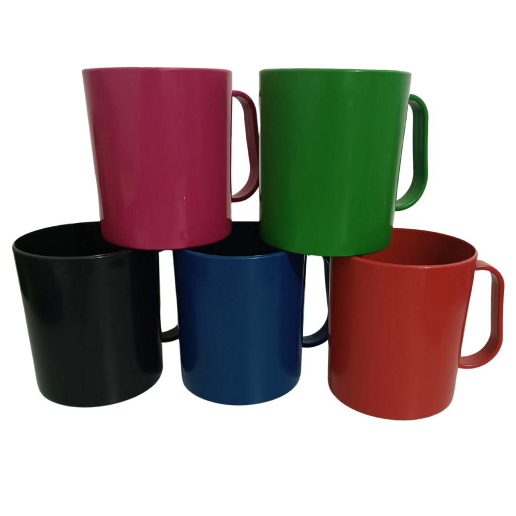 Kit C/30 Caneca Escolar 400ml Colorido ideal para Leite água suco café Plastico PP - Imagem 2