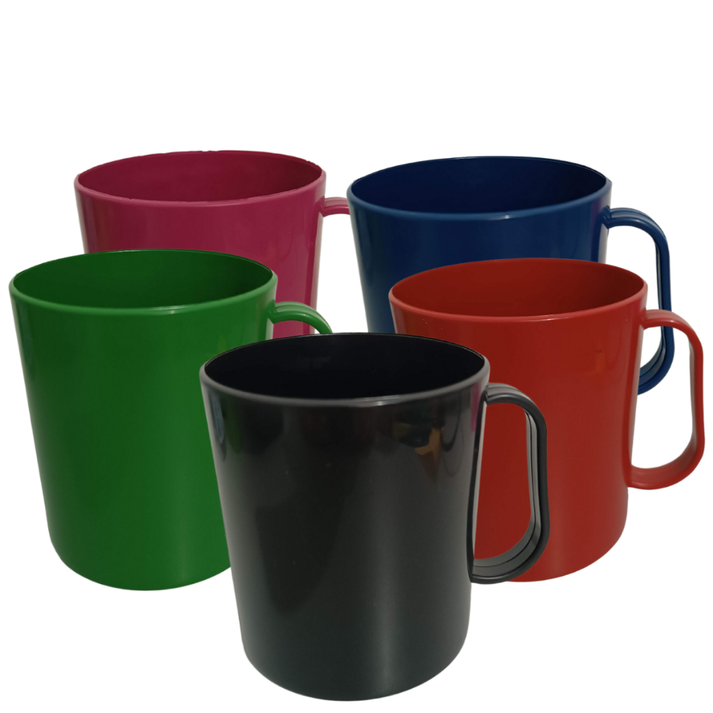 Kit C/30 Caneca Escolar 400ml Colorido ideal para Leite água suco café Plastico PP - Imagem 3