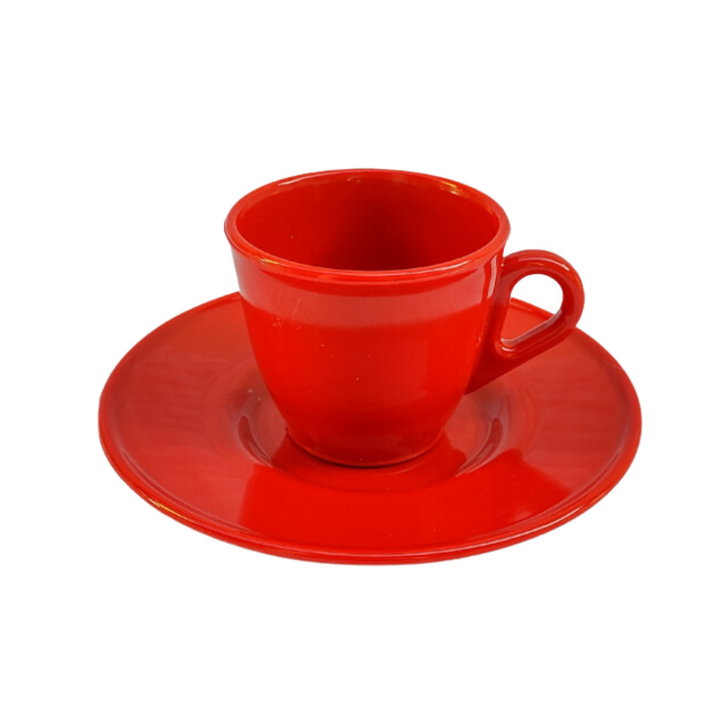 Conjunto com 25 Xícaras e 25 Pires Acrílico Poliestireno para Café Cafezinho Chás Bebidas - Imagem 4