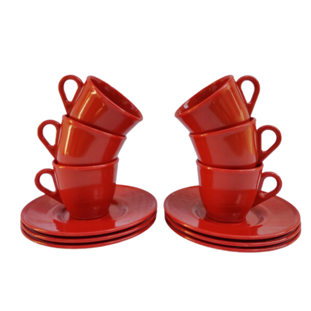 Conjunto com 25 Xícaras e 25 Pires Acrílico Poliestireno para Café Cafezinho Chás Bebidas - Imagem 5