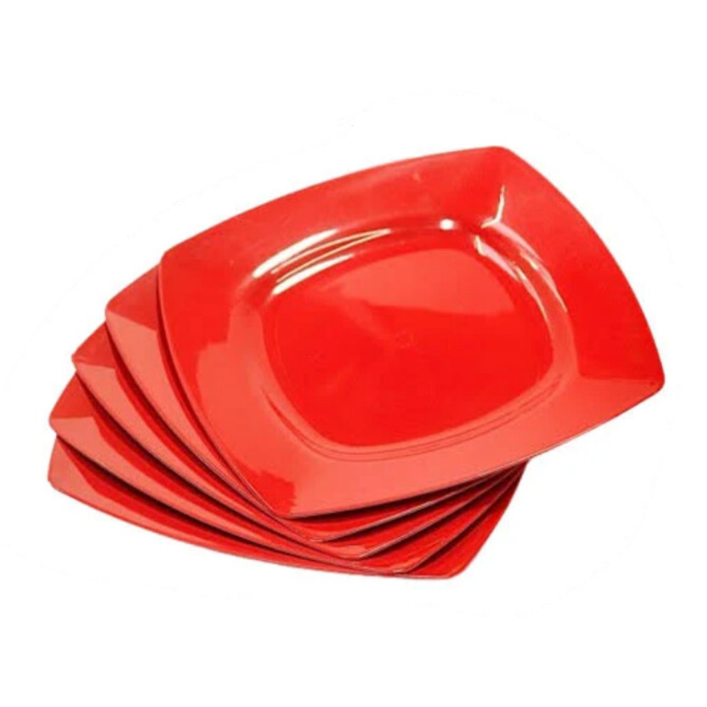 Kit 30 Pratos Jantar Quadrado Top Churrasco 20Cm colorido - Imagem 3