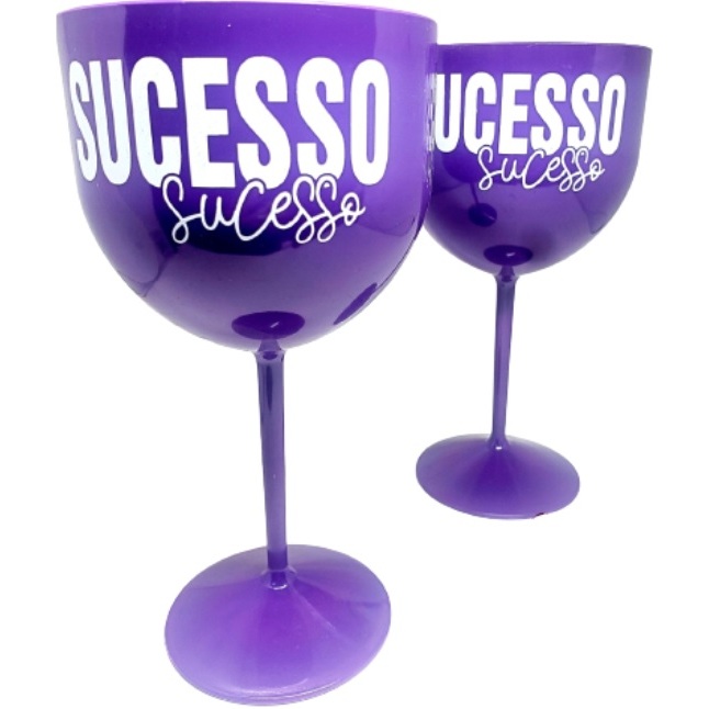 10 Taças de Gin Vodka Acrílica 580ml - Taça Saúde ou Fé