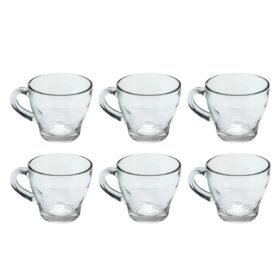 Conjunto com 6 Canecas de vidro de 280ml ideal para o cantinho do café Chá Café da manhã