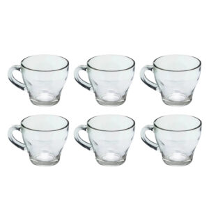 Conjunto com 6 Canecas de vidro de 280ml ideal para o cantinho do café Chá Café da manhã
