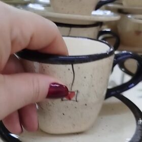 Jogo de Xicaras para Café de 200ml com Pires Cerâmica xícara para cafe jogo de chá