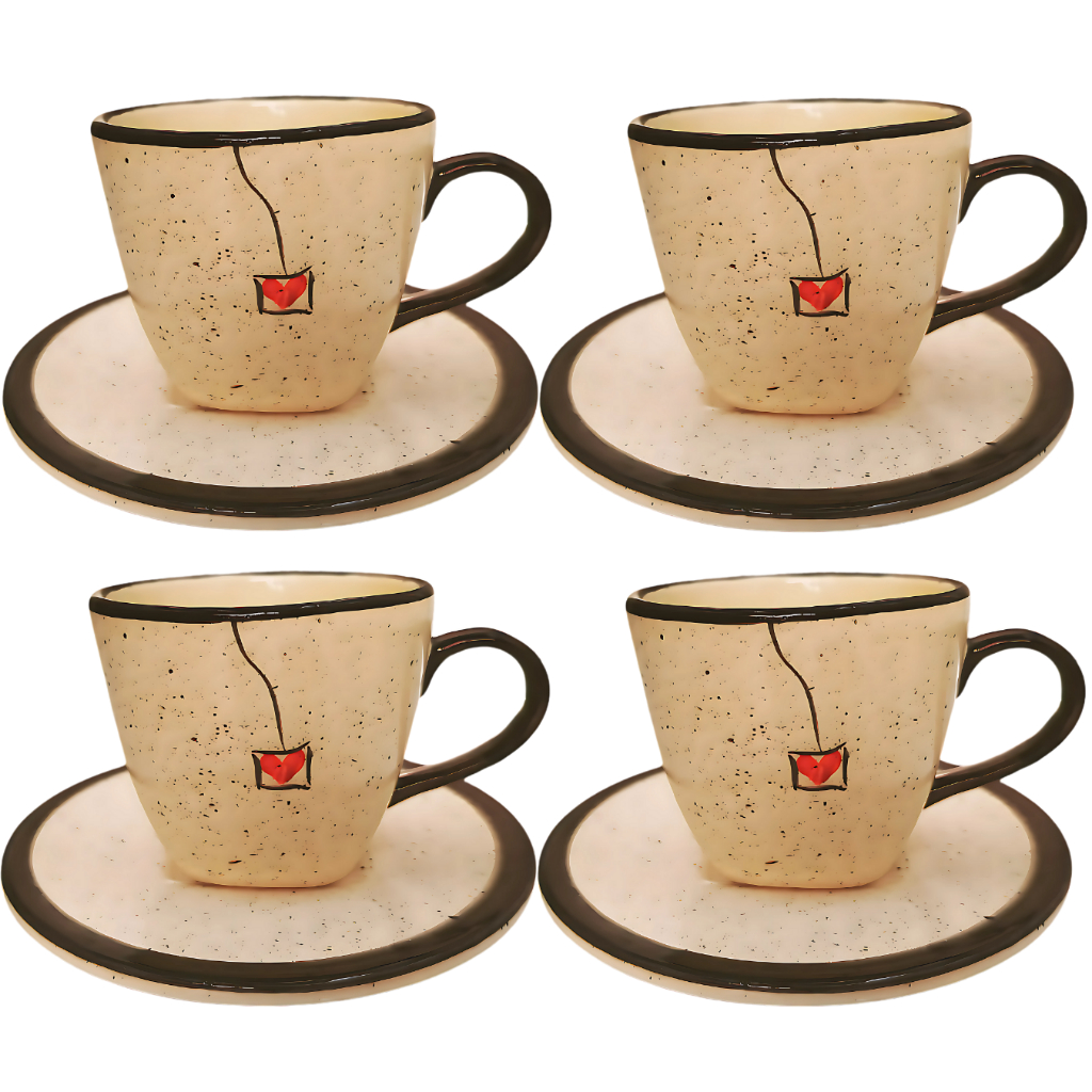 Jogo de Xicaras para Café de 200ml com Pires Cerâmica xícara para cafe jogo de chá - Imagem 2