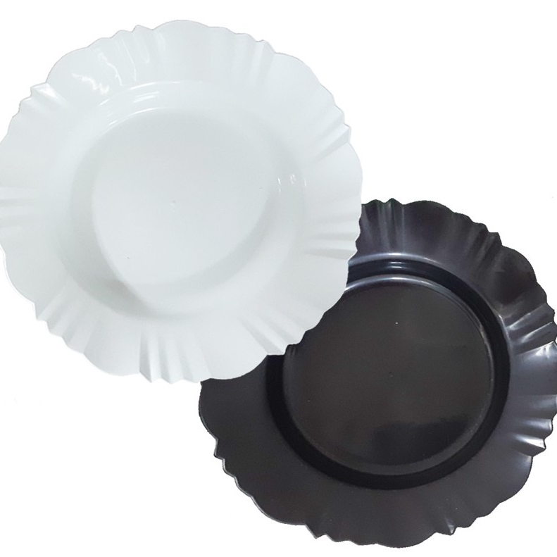 Conjunto com 30 Pratos Redondos Plástico Fundo Refeição Lanche Porções - Imagem 2