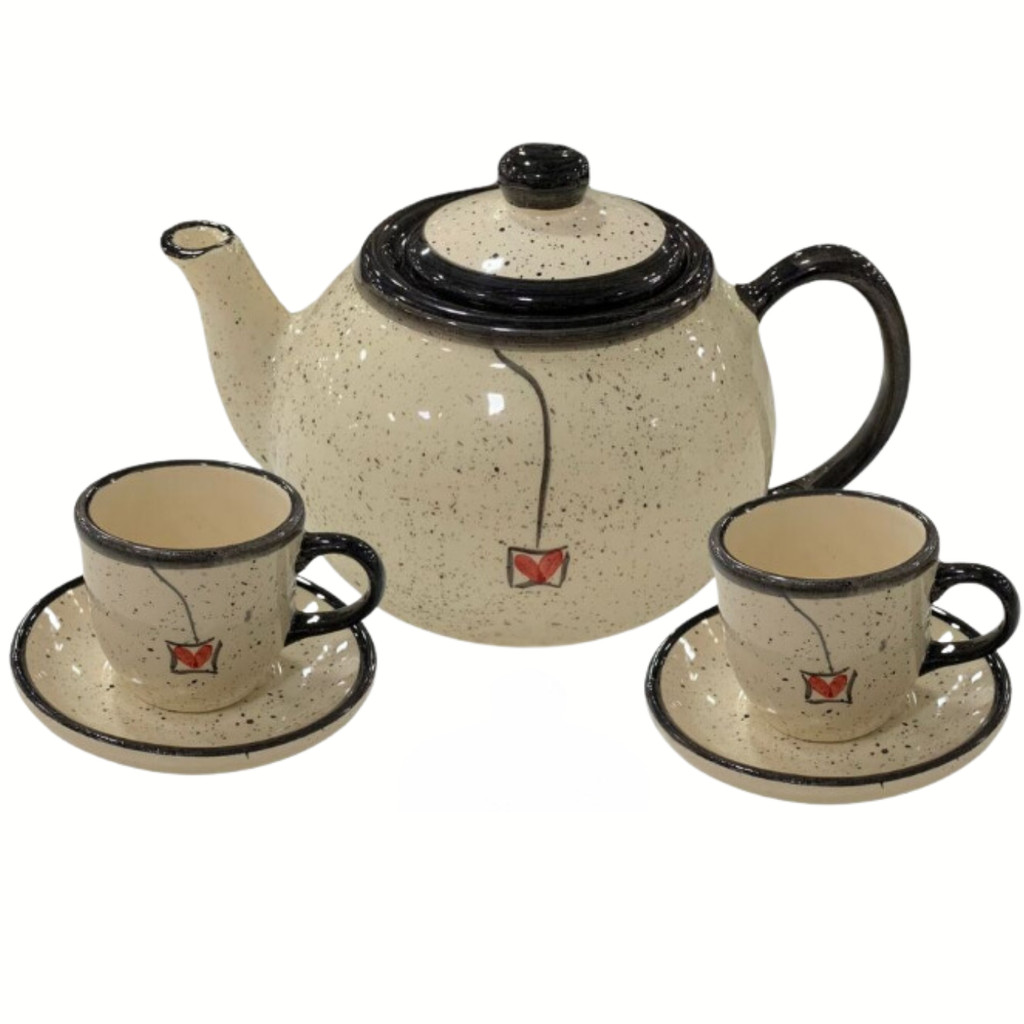 Lindo kit Bule e Xicaras Caneca Xícara Pires Café Chaleira Chá Decorado Presente Jogo de xicaras - Imagem 2