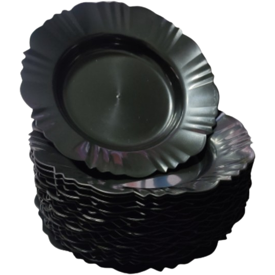 Conjunto 20 Pratos Redondo Pétala Refeição Plástico Coloridos - Imagem 4